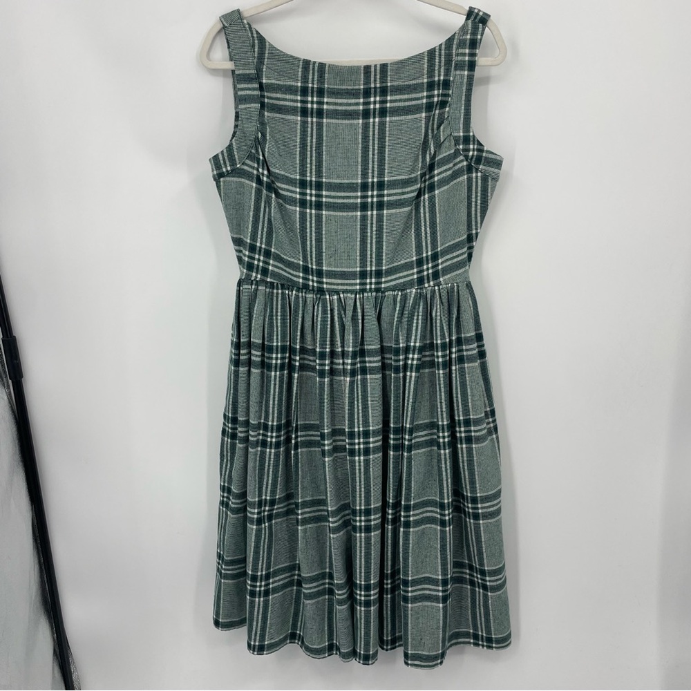 Plaid Midi Dress in Green